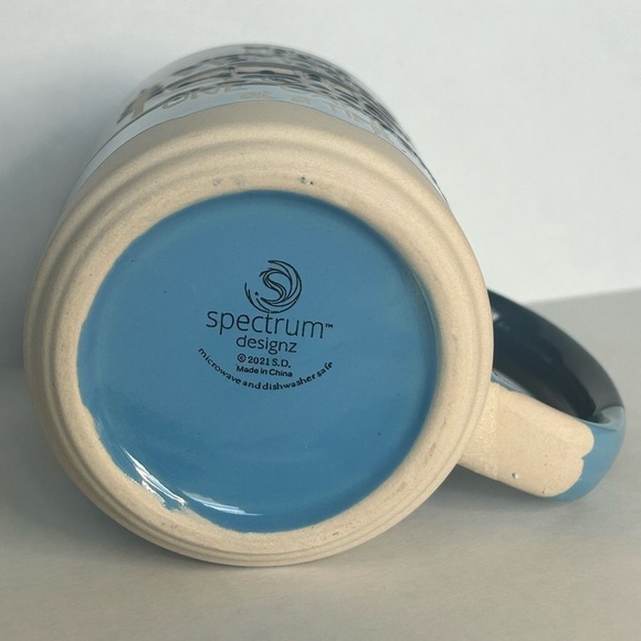 SOLD—Campsite Memories Raised Image Coffee Mug Gift Spectrum Designs Blue - Picture 4 of 7